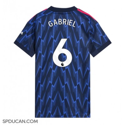 Zenski Nogometni Dres Arsenal Gabriel Magalhaes #6 Gostujuci 2025-26 Kratak Rukav Zenski Nogometni Dres Arsenal Gabriel Magalhaes #6 Gostujuci 2025-26 Kratak Rukav